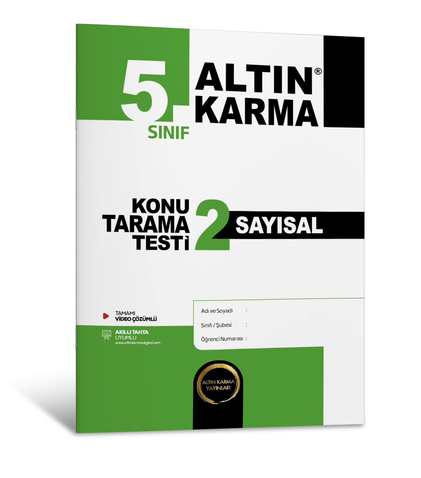 Altın Karma 5. Sınıf Sayısal Konu Tarama Testi